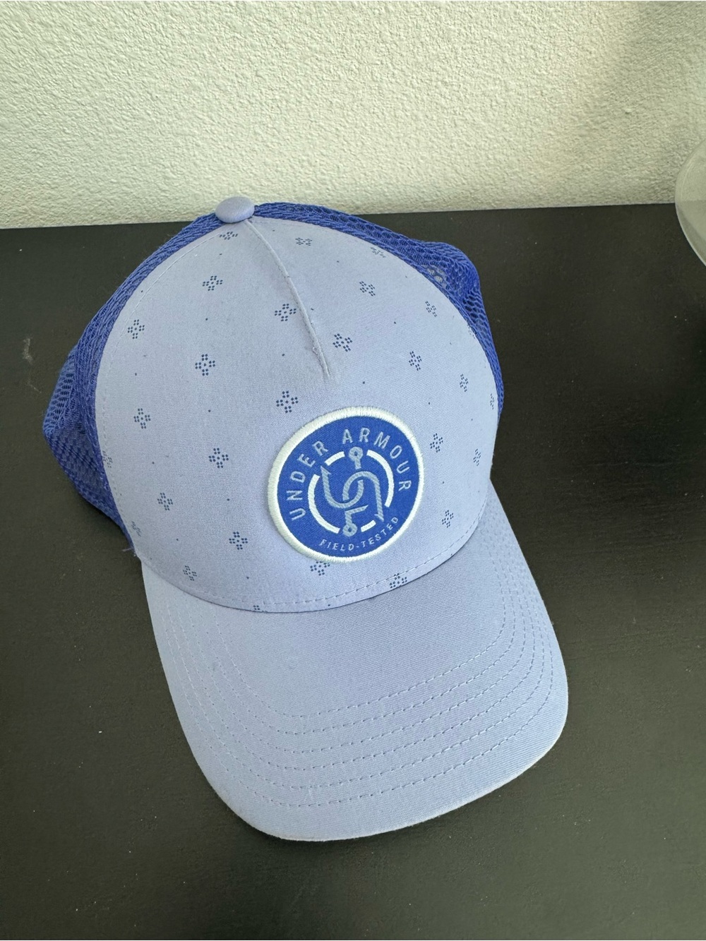 Under Armour Pale Blue Front with Royal Blue Mesh Logo Trucker Cap